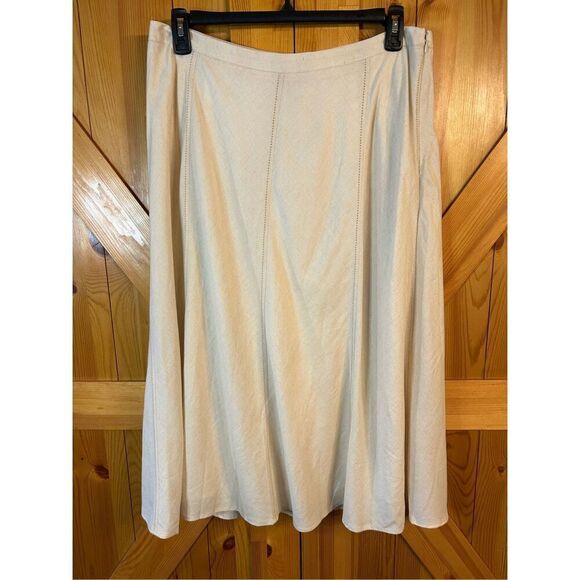 CJ Banks Dresses & Skirts - CJ Banks Maxi Skirt Size X (14) Natural Linen Blend Coastal Minimalist Hippie nw